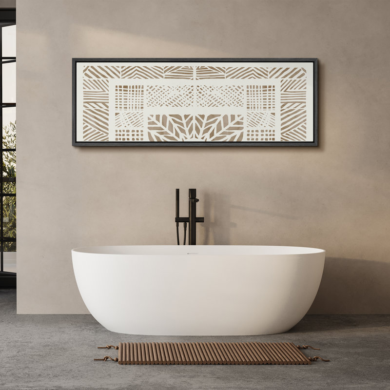 «Geometric Line Abstract», reproduction d'art sur toile encadrée, H 20 po x l 60 po, Noir, noir, noir, noir