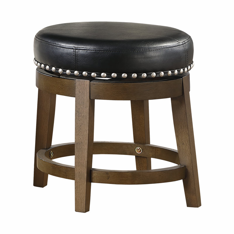 Tabouret pivotant rond Dequincy (ensemble de 2), Noir, noir, noir, noir
