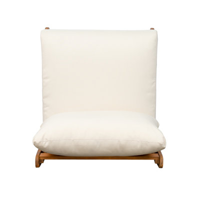 Fauteuil club en acacia Lazy, beige