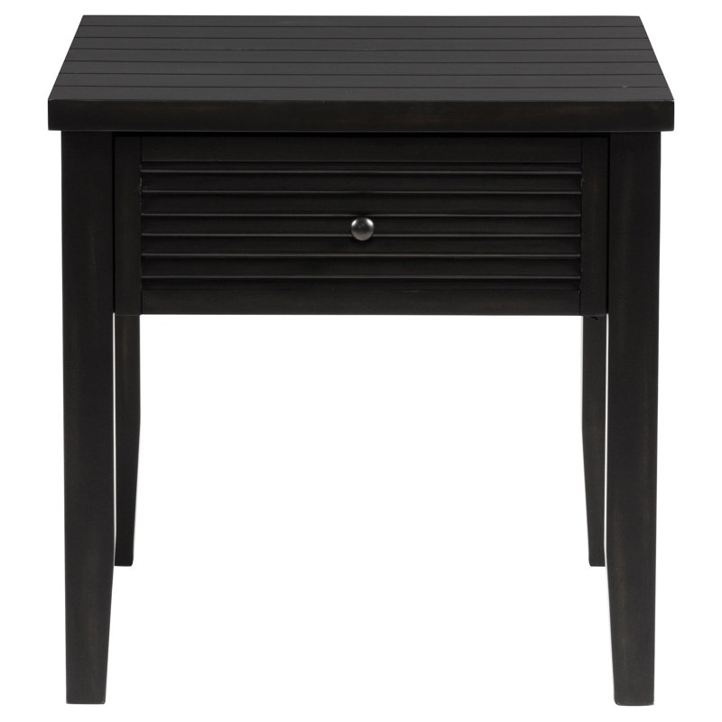 Hayu 1-Drawer Square End Table Distressed Java