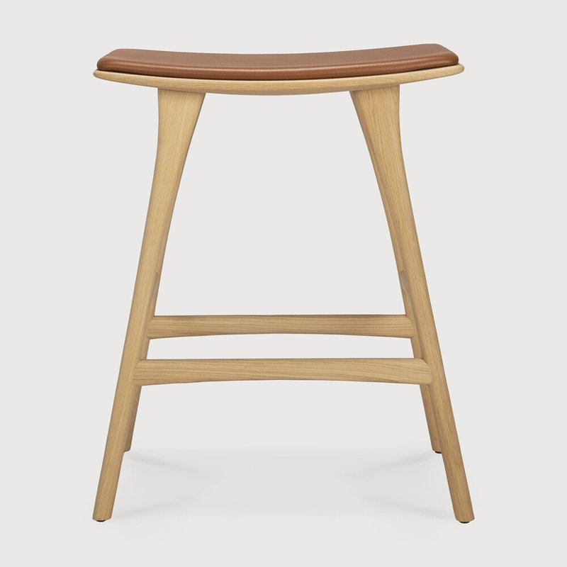 Osso 26.8" Counter Stool, Black, Varnished Black