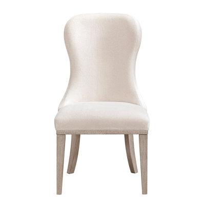 Traditional Elegant Side Chairs Of 2 In Fabric Upholstery, Gray Wood Frame, Foam Cushioned Seat Back, Ideal For Dining, 250Lbs Weight Support, 19.5" H