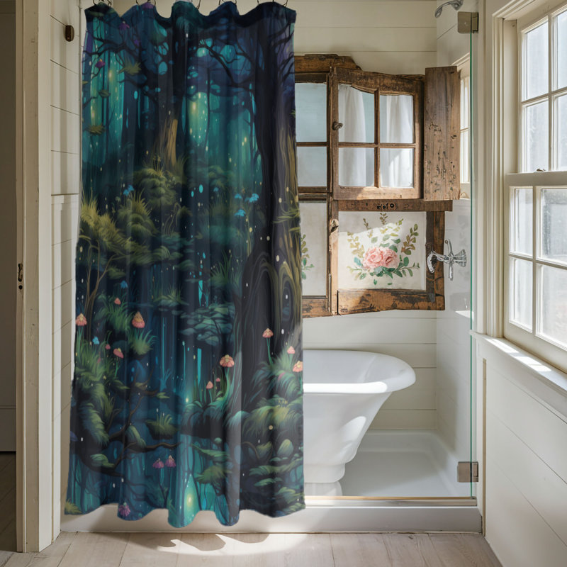 Enchanted Groves - Rideau de douche Premium, H 74 po x l 71 po