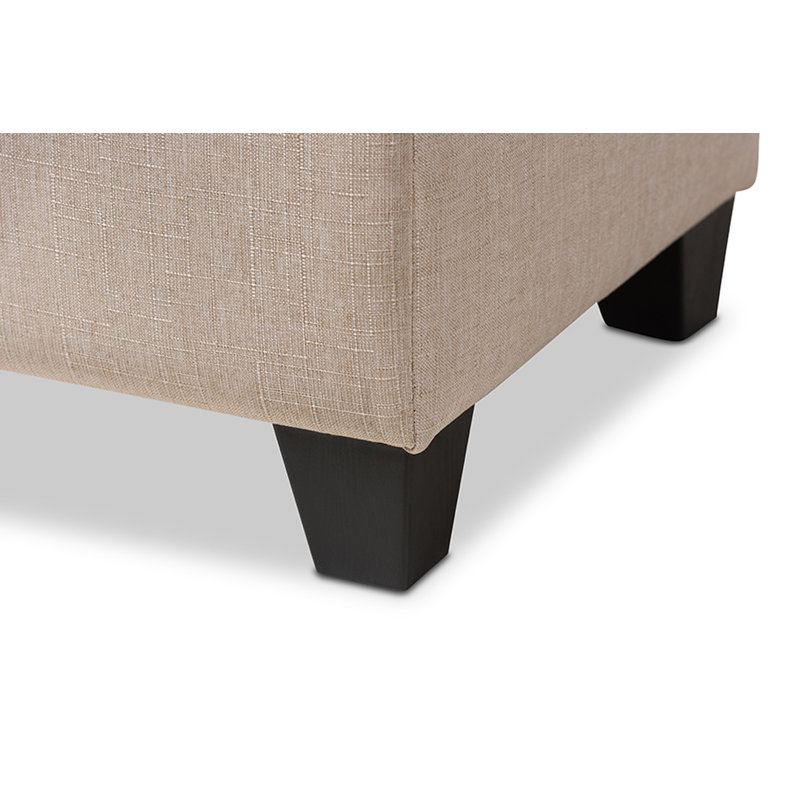 Colgan Upholstered Ottoman, Beige