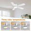 Ventilateurs de plafond de 52 pouces avec lumières à DEL et télécommande / commande, plafonnier encastré, moteur à courant continu réversible, ventilateur de plafond blanc à intensité variable 3CCT, silencieux et moderne pour la chambre à coucher, utilisation intérieure / extérieure couverte-117580821-117580822