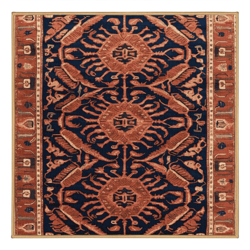 Tapis brun lavable à la machine, Carré 8 pi