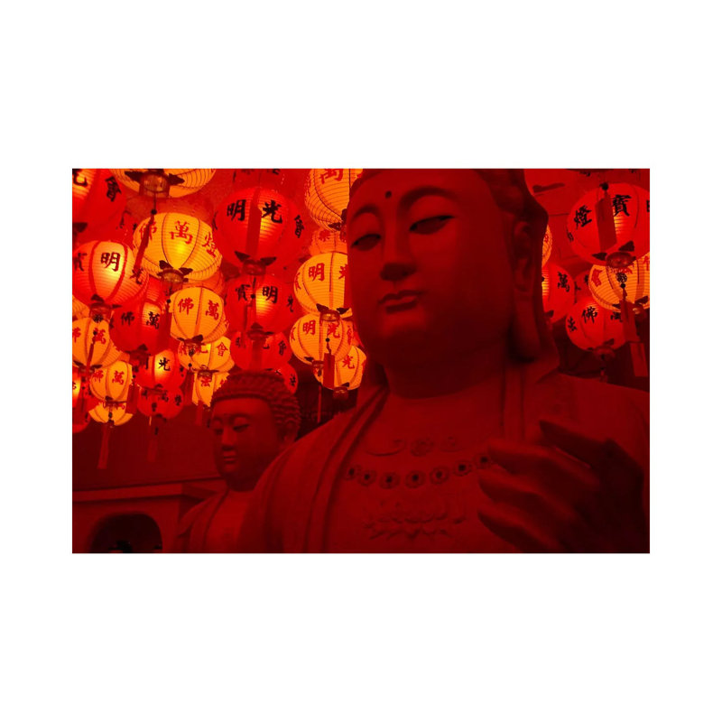 Buddha Statue - Wrapped Canvas Print, 20.32 cm H x 30.48 cm W