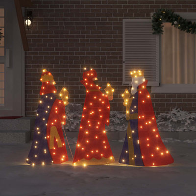 Vidaxl 3 Wise Men Christmas Lighting 3 Pcs Warm White Fabric Nativity Scene