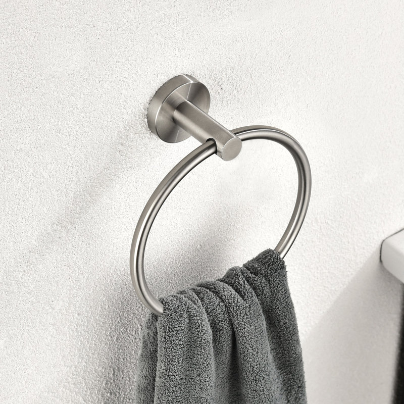 Ensemble de 5 supports à serviettes pour salle de bain, Argent argent