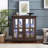 Exquisite Retro Display Cabinet with Adjustable Shelves and Lattice Doors