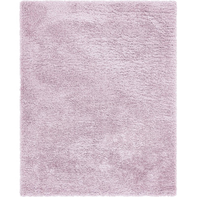Tapis à poils longs en polyester tissé à la machine couleur lavande Burciaga