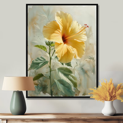 Décoration murale hibiscus jaune printemps - Hibiscus