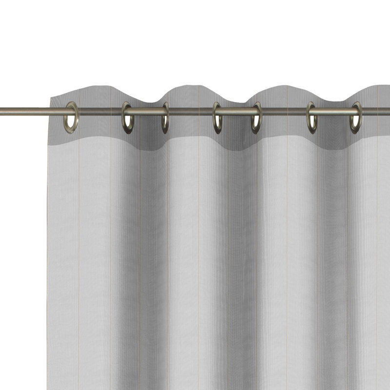 Meydan Semi Sheer Single Curtain Panel, 145cm H x 600cm W, Grey/Gold