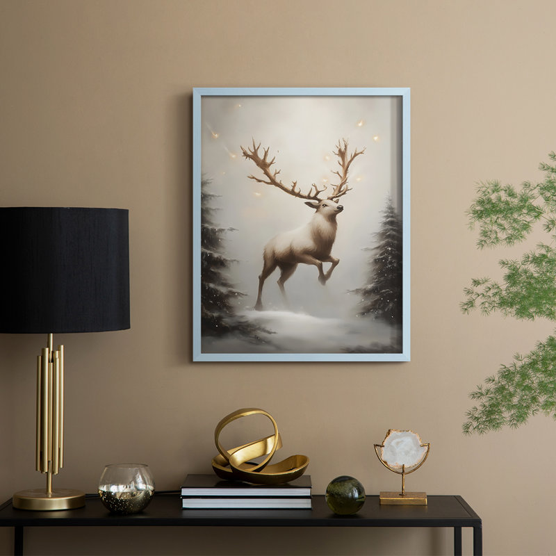«Christmas Holiday Art», série 2-CVII, reproduction encadrée - bois massif, H 11 po x l 9 po, Bleu