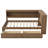 Full Size Wood Daybed with Storage Shelves, USB, LED, and 2 Drawers, Antique Wood Color-1629958446