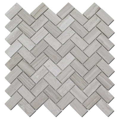 1x2 WOODEN HERRINGBONE HONED