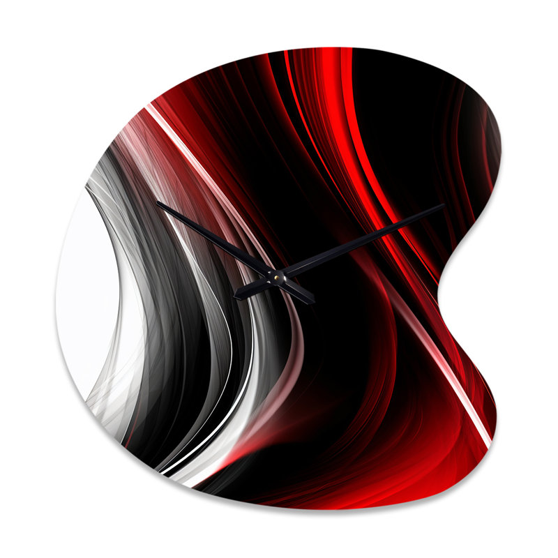 Horloge murale rouge en forme de vague unique, Petit