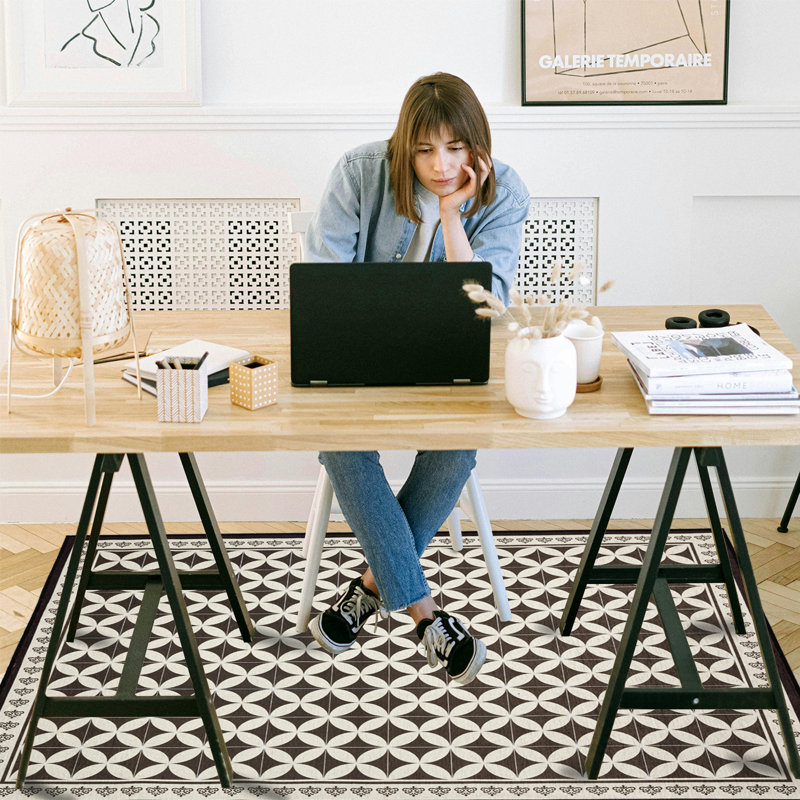 Chair Mat Floor Protector & Style Enhancer for Home Office or Dining Spaces, 36" W X 48" D