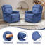 Fauteuil inclinable et pivotant bleu en chenille-265122198