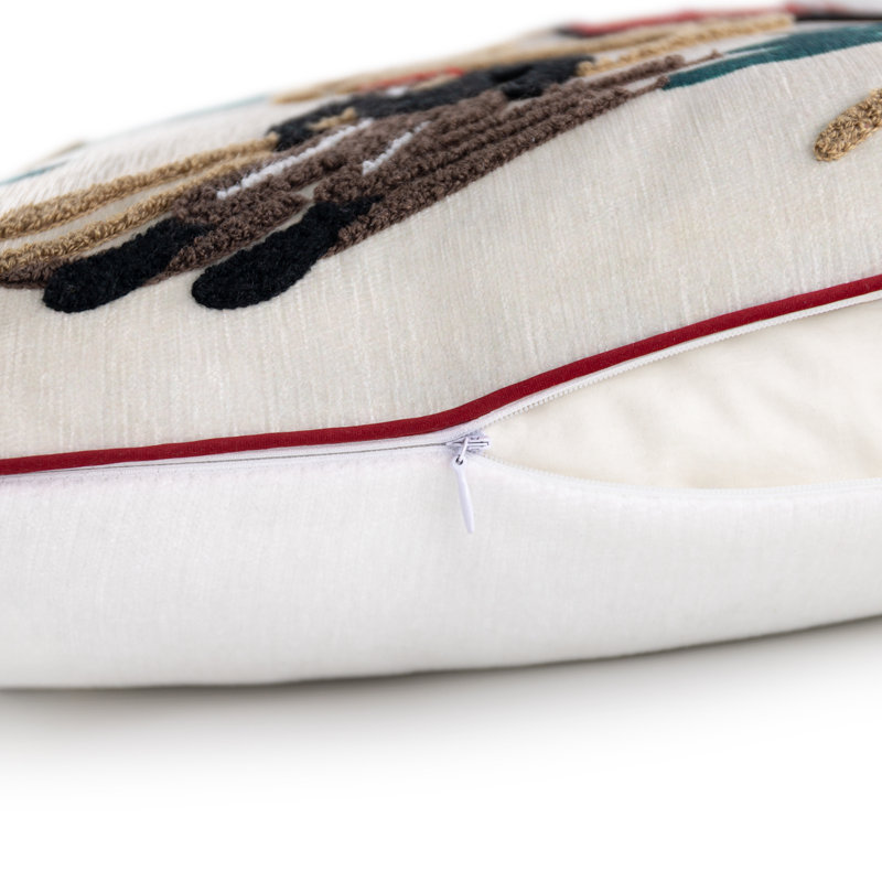 Housse de coussin d'hiver en chenille à thème d'hiver