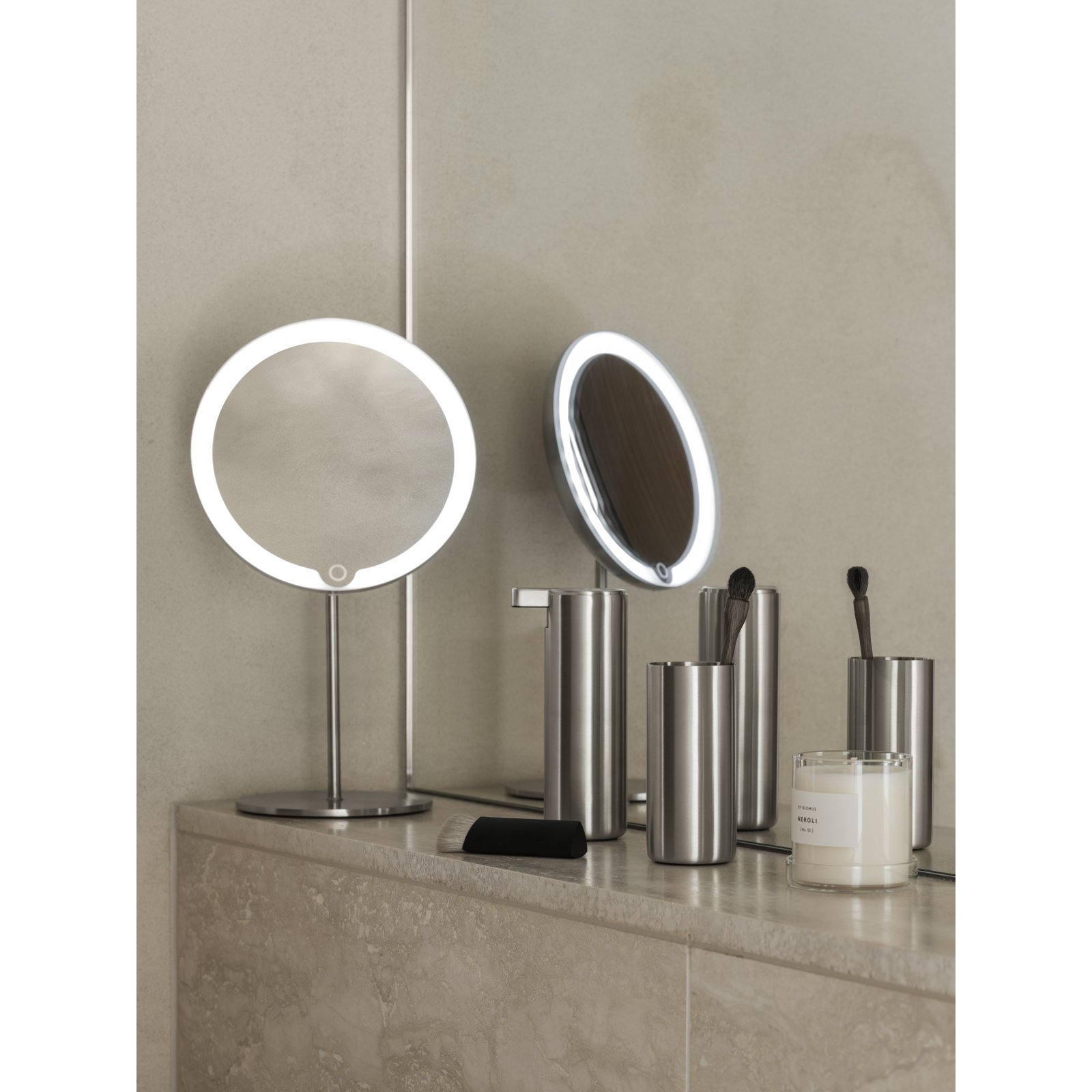 MODO Bathroom Tumbler / Toothbrush Holder, Brushed Stainless Steel