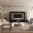 114.2" W Entertainment Center with LED Lights, Bookcases, Cabinets, and Open Shelves-1338253438