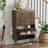 Medieval-Style Modern Shoe Cabinet, Upright Shoe Storage Unit With Vertical Grooved Finish, 23.6-Inch Walnut-Colored Shoe Cabinet, Suitable For Hallways, Passageways And Entrances.