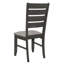 Chaises de salle à manger rembourrées en tissu gris foncé de 2 pièces, dossier pour chambre élégante 2, avec revêtement rembourré