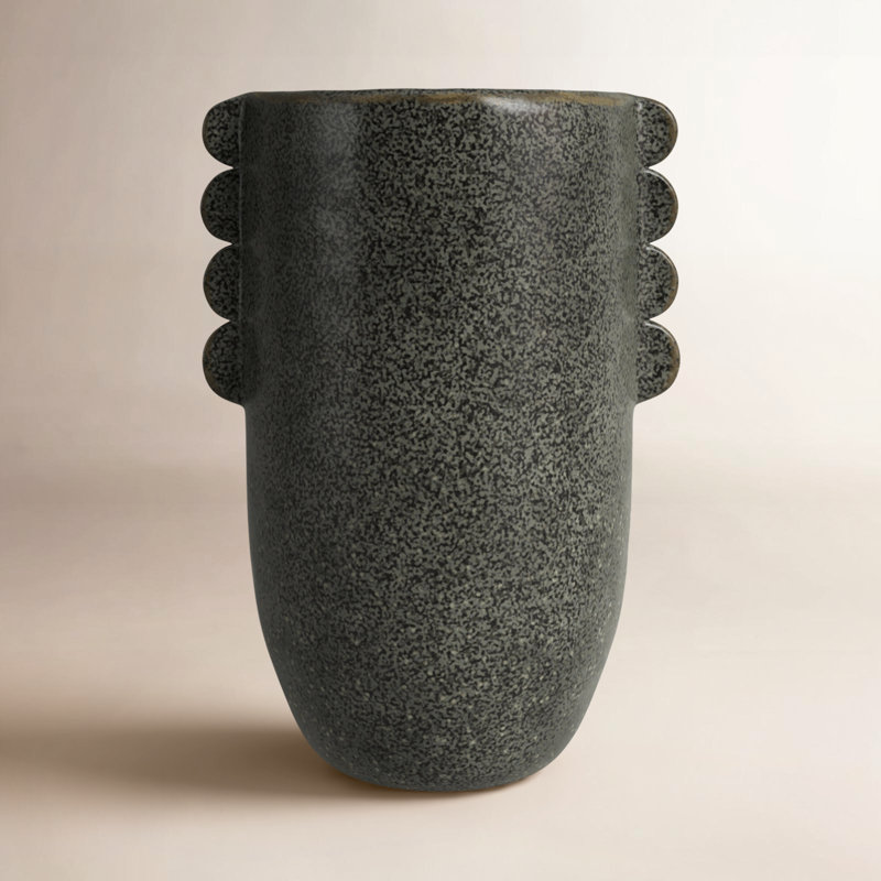 Vase Joren avec détails latéraux, noir