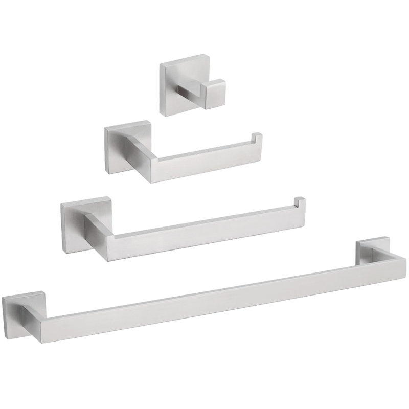 Ensemble de quincaillerie de salle de bain 4 pièces, Nickel brossé