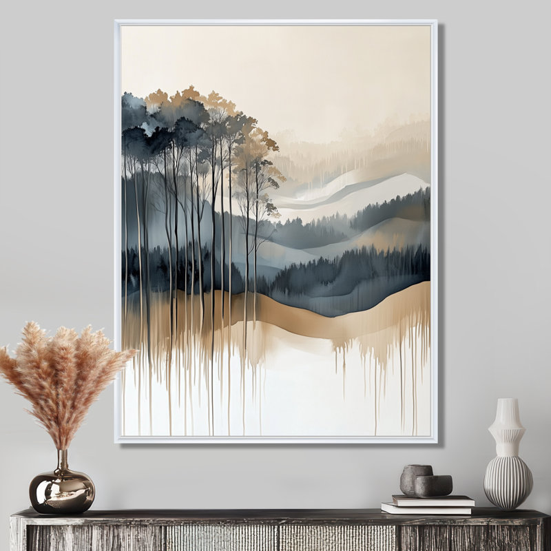 Muskell III - Décoration murale encadrée sur toile Woodland, H 44 po x l 34 po, Cadre flottant blanc