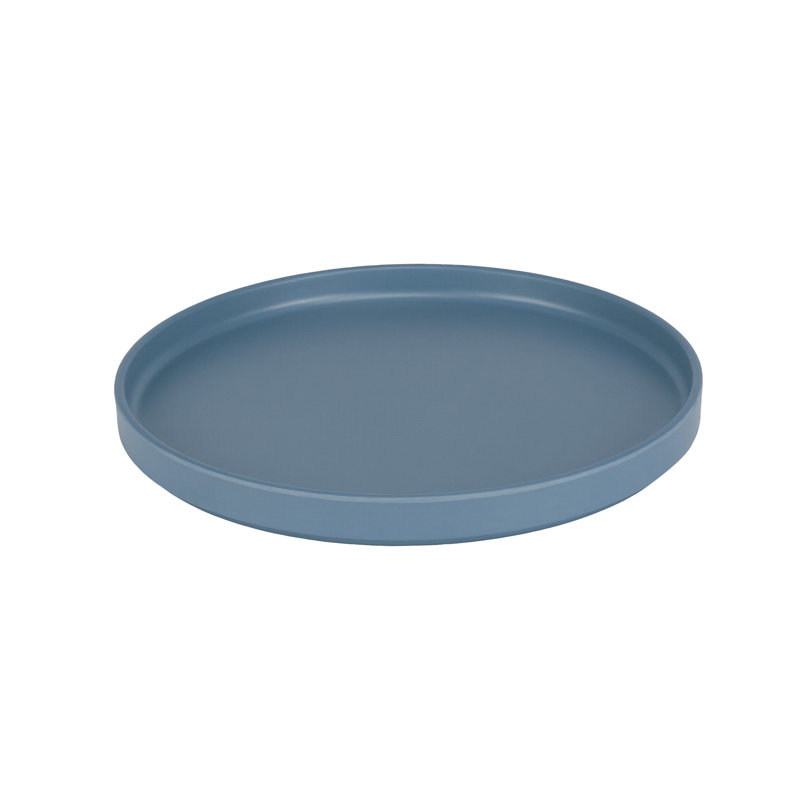 Hudson - Assiette en mélamine à rebord bas bleu pierre 10 po