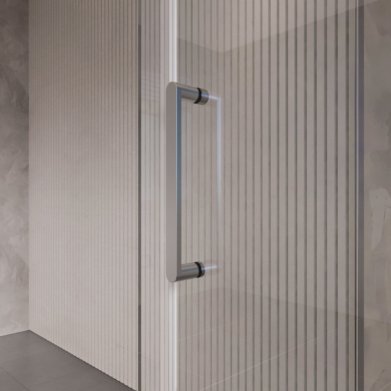 Cabine de douche rectangulaire sans cadre l 59 po x P 30,3 po x H 75 po, Nickel brossé