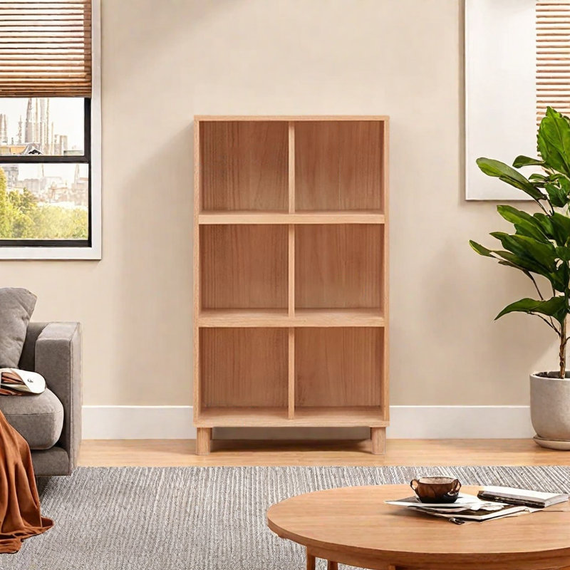 Schneider, (3 Shelves) 46.8"H x 27.2"W x 12.5"D, Brown