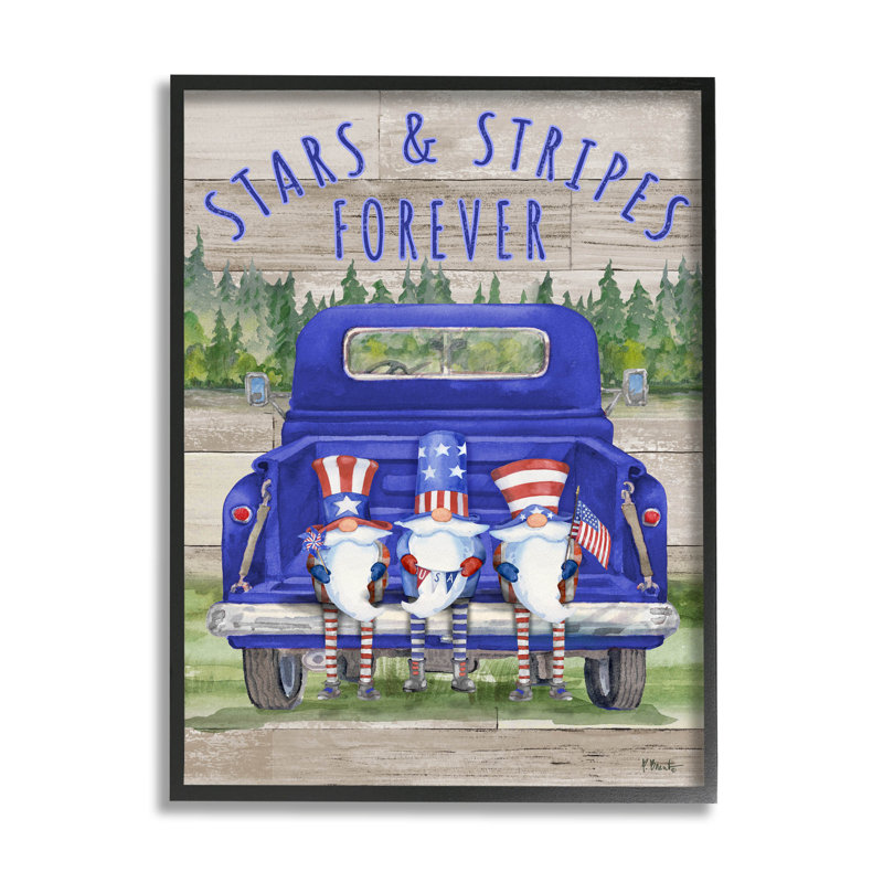 Stars & Stripes Forever at-103, Giclée encadrée noir minuit, H 14 po x l 11 po x P 1,5 po
