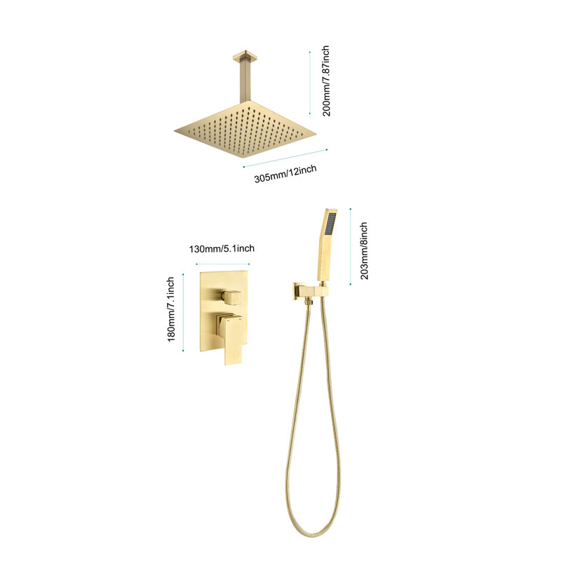 All-In-One Kit with Rough in-Valve, Brushed Gold