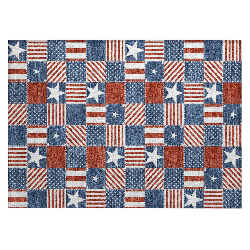 Machine Washable Indoor/Outdoor Chantille ACN2848 Americana Rug, 2'6" x 3'10"