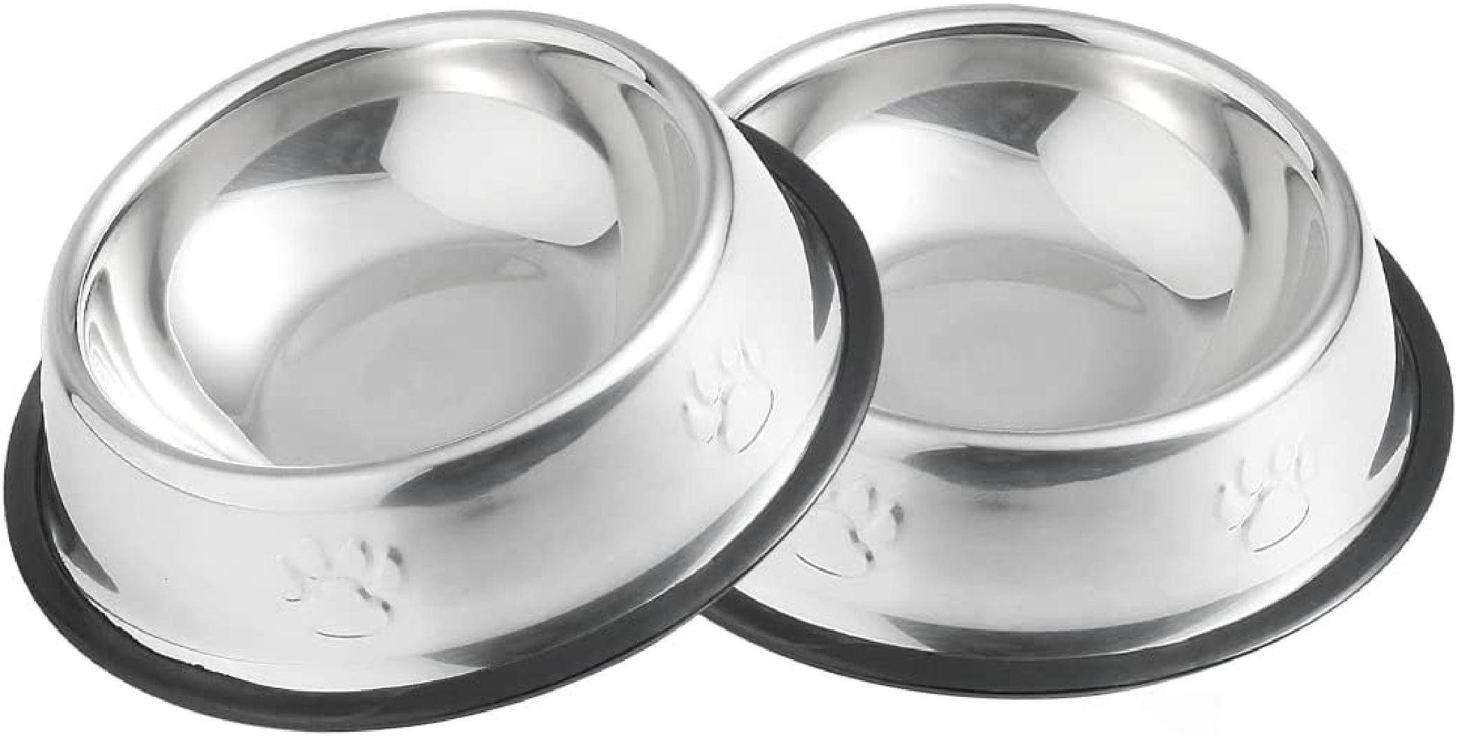 Orchids Aquae Cat Bowls Stainless Steel Dog Bowls With Rubber Base