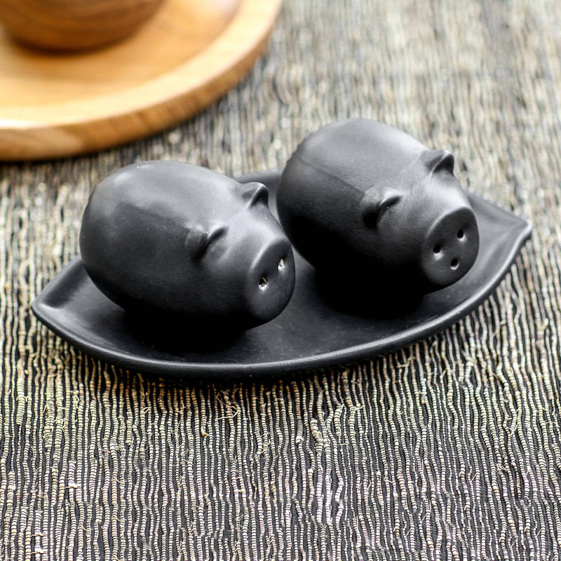 Ensemble salière et poivrière Kalup Portly, Noir