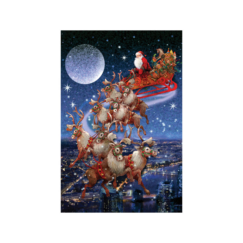 Santa's Sleighride - Wrapped Canvas Painting, 30.48cm H x 20.32cm W x 1.91cm D