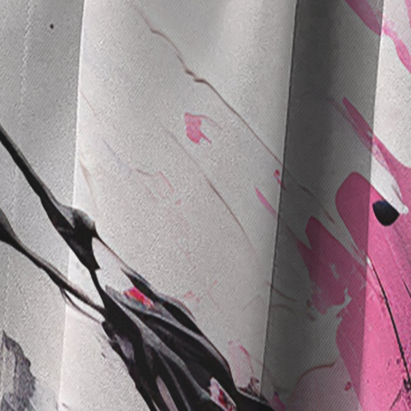 Khalid - Fuchsia Curtain - Blackout Floral Curtain - 1 Panels, 52" W x 120" L