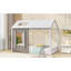 Plateforme de maison simple avec toit et fenêtre, blanc et gris antique