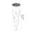 15-Light Black Chandelier With White Glass Pendants-355020299