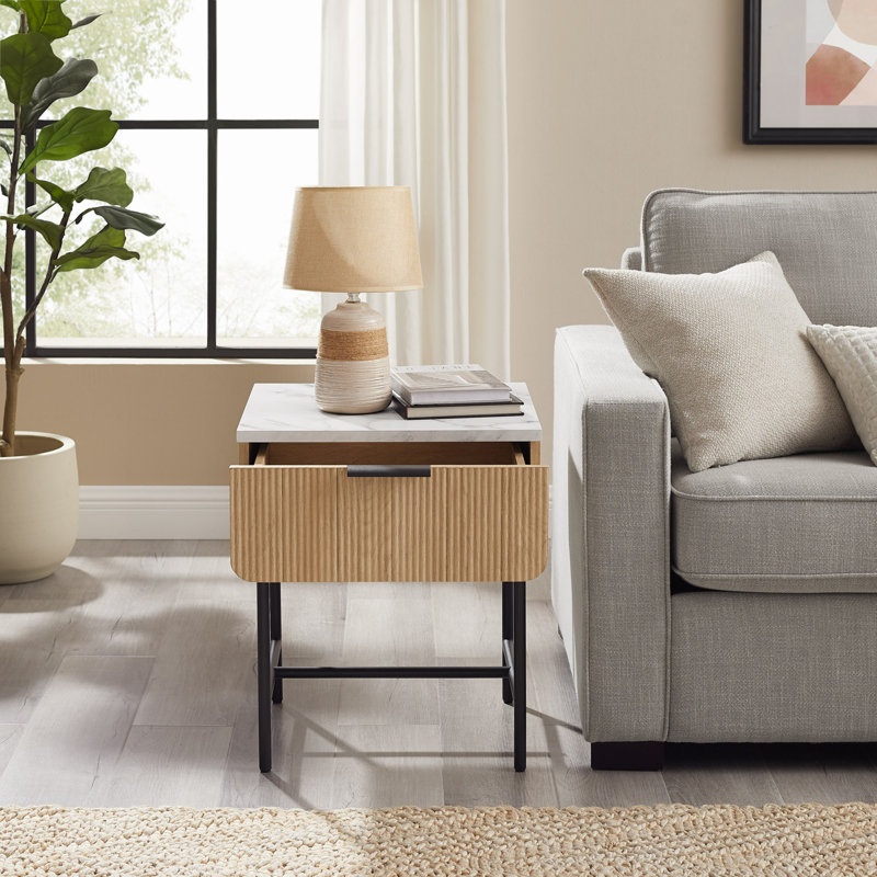 Boulemane End Table, Coastal Oak/Black