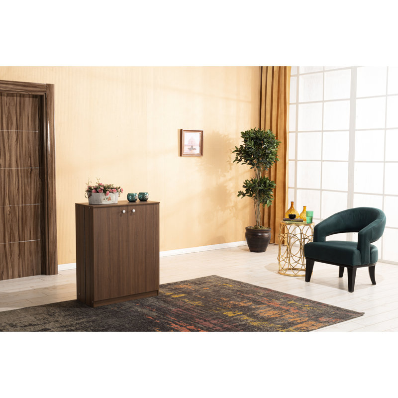 Walnut 3 Tier Shoe Organizer, Wooden Construction, 27In Depth X 36In Width 13In Height, 35Lb Rack, Walnut Wood Finish, 27.46" 36.71" 13.38" 35.32 Lb