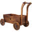 Boîte à fleurs mobile en bois avec 4 roues et poignée, chariot à fleurs en bois de sapin rustique avec trous de drainage, pot de fleurs décoratif pour le jardin, le patio, le balcon, intérieur et extérieur - brun