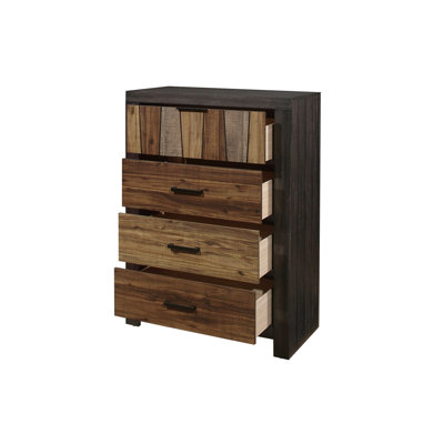 Ensemble de chambre à coucher à panneau en faux bois ébène foncé, ébène rustique et acajou Enderson 3-4_Myrle