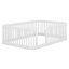 Structure de lit double Montessori avec clôture, conception sans lattes pour le jeu créatif, espace de bricolage, barrière de sécurité en bois massif-796090190