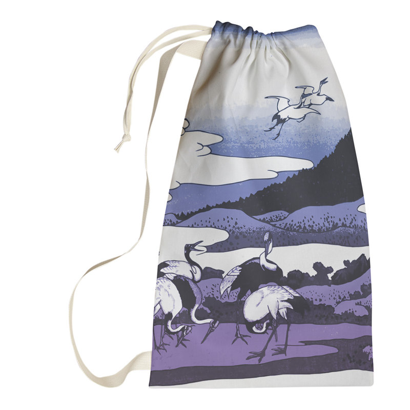 Hague Fabric Laundry Bag with Handles, Small ( 64" H x 20" W x 1.5" D), Blue/Purple