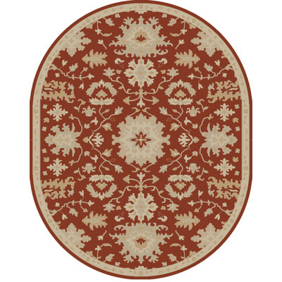 Tapis de couleur brique / chameau en laine touffeté à la main Arden